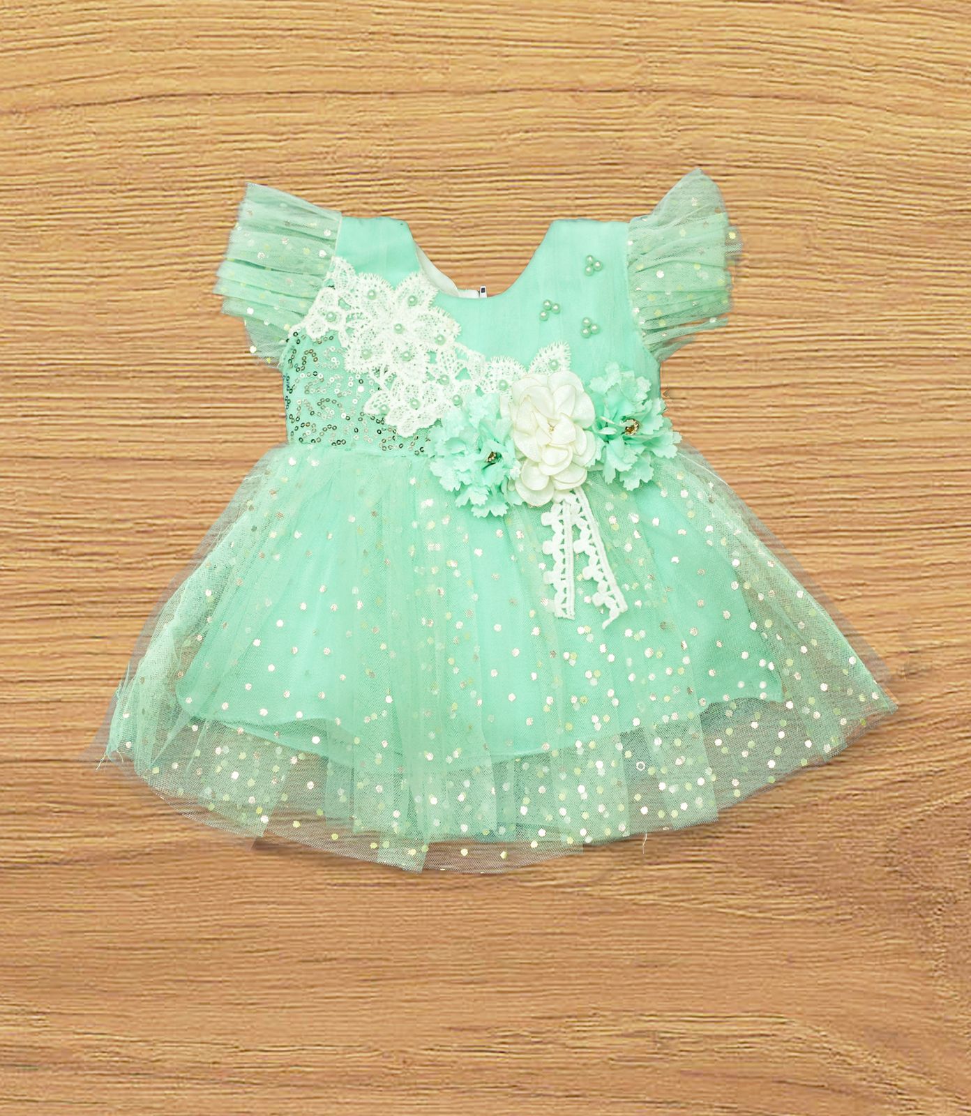 Baby Net frock multi color